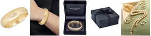 Macy's Diamond-Cut Wide Bangle Bracelet in 14k Gold